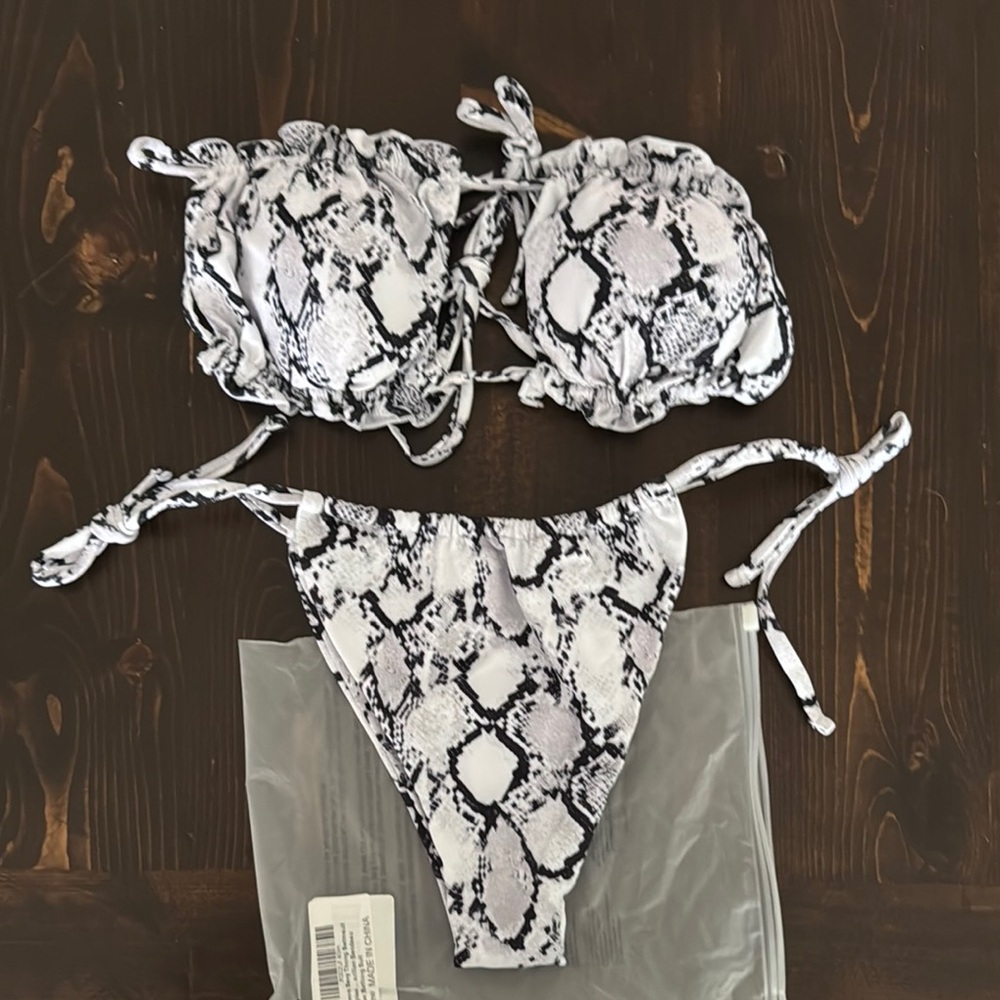 Snakeskin Print Bikini Set
